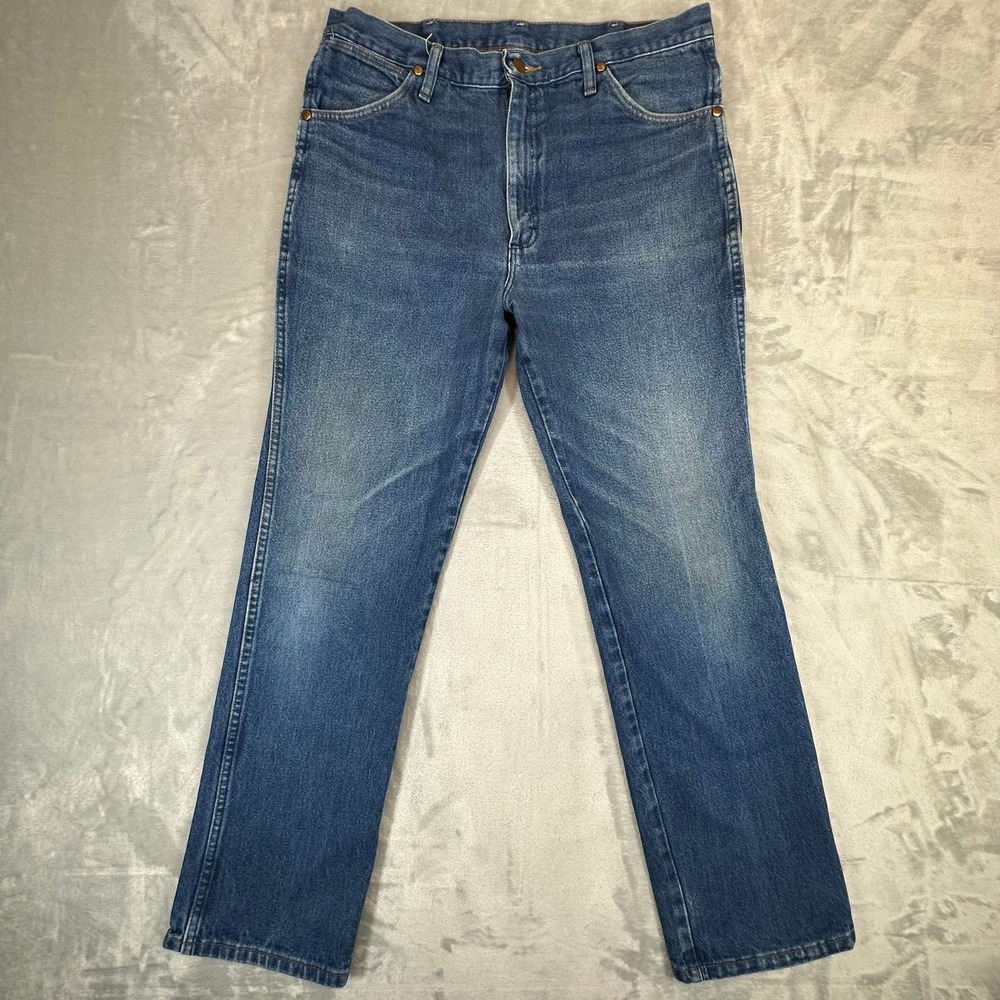 Wrangler Jeans Mens 35x32 Blue 936PWD Cowboy Cut Slim Fit Straight Leg Denim